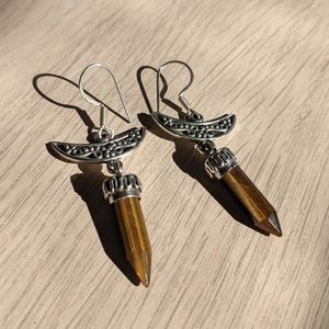 Tiger's Eye Sterling Silver Earrings
